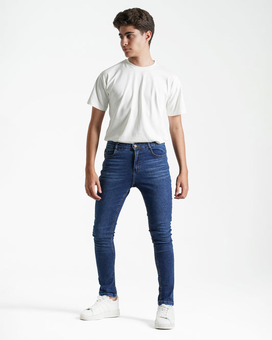 Teen Boys Slim Fit Stretch Jeans | Dark Wash - Remint Kids Fashion