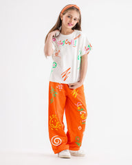 Girls Stay Cool Set | Orange - Remint Kids Fashion
