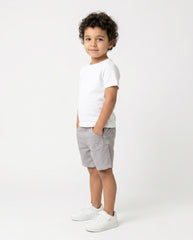 Boys Linen Blend Casual Shorts | Grey - Remint Kids Fashion
