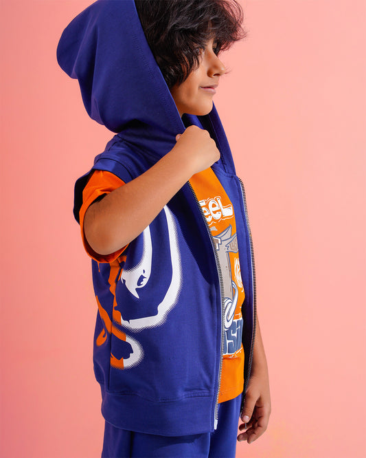 Boys Music Dog Print 3-Piece Set | Steel Blue - Remint Kids Fashion