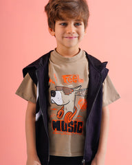 Boys Music Dog Print 3-Piece Set | Black - Remint Kids Fashion
