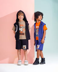 Boys Music Dog Print 3-Piece Set | Black - Remint Kids Fashion