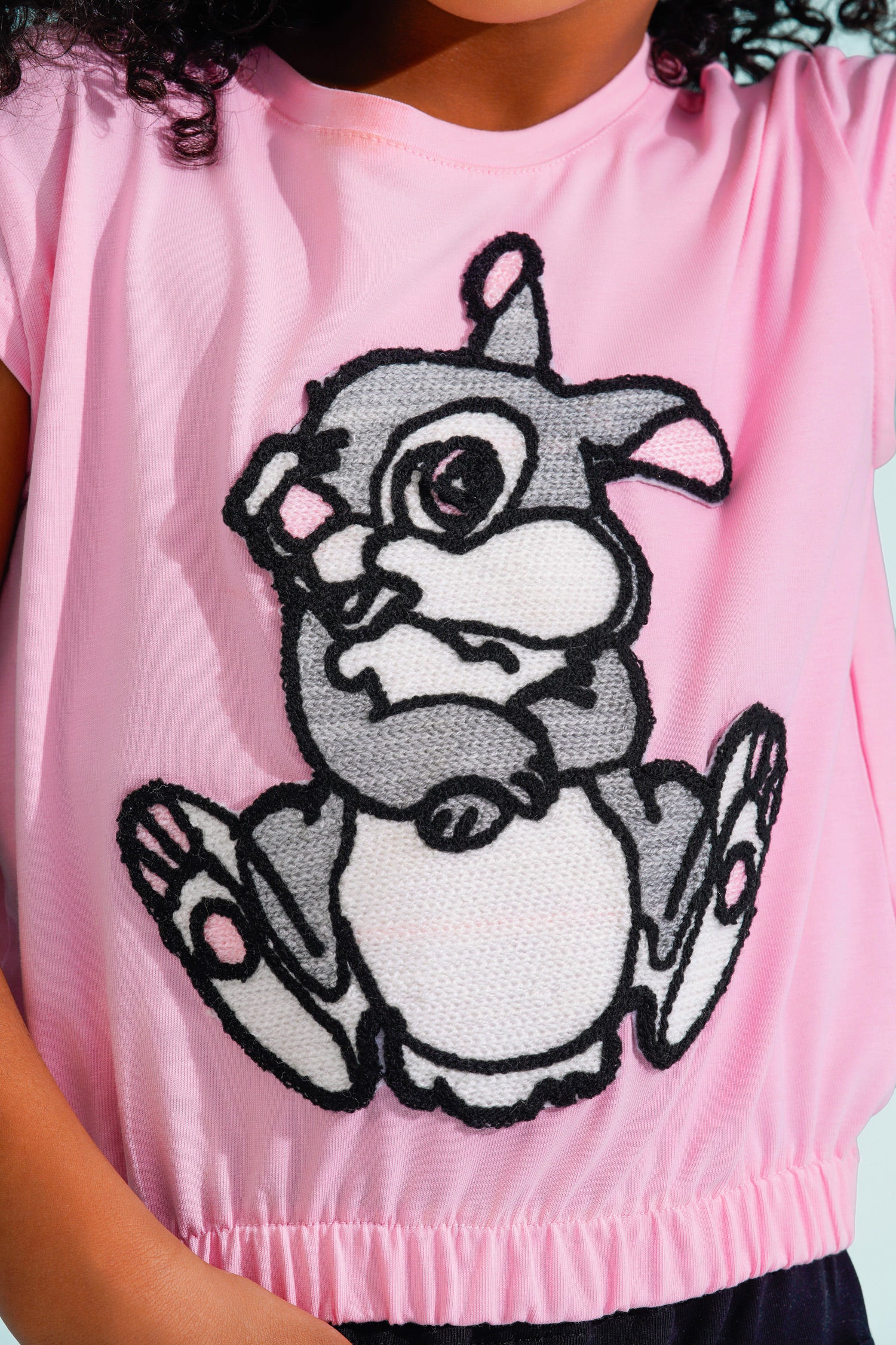 Girls Bunny Graphic T-Shirt & Shorts Set | Rose Pink - Remint Kids Fashion