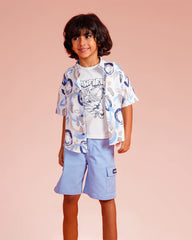 Boys Garfield Summer 3-Piece Set | Light Blue - Remint Kids Fashion