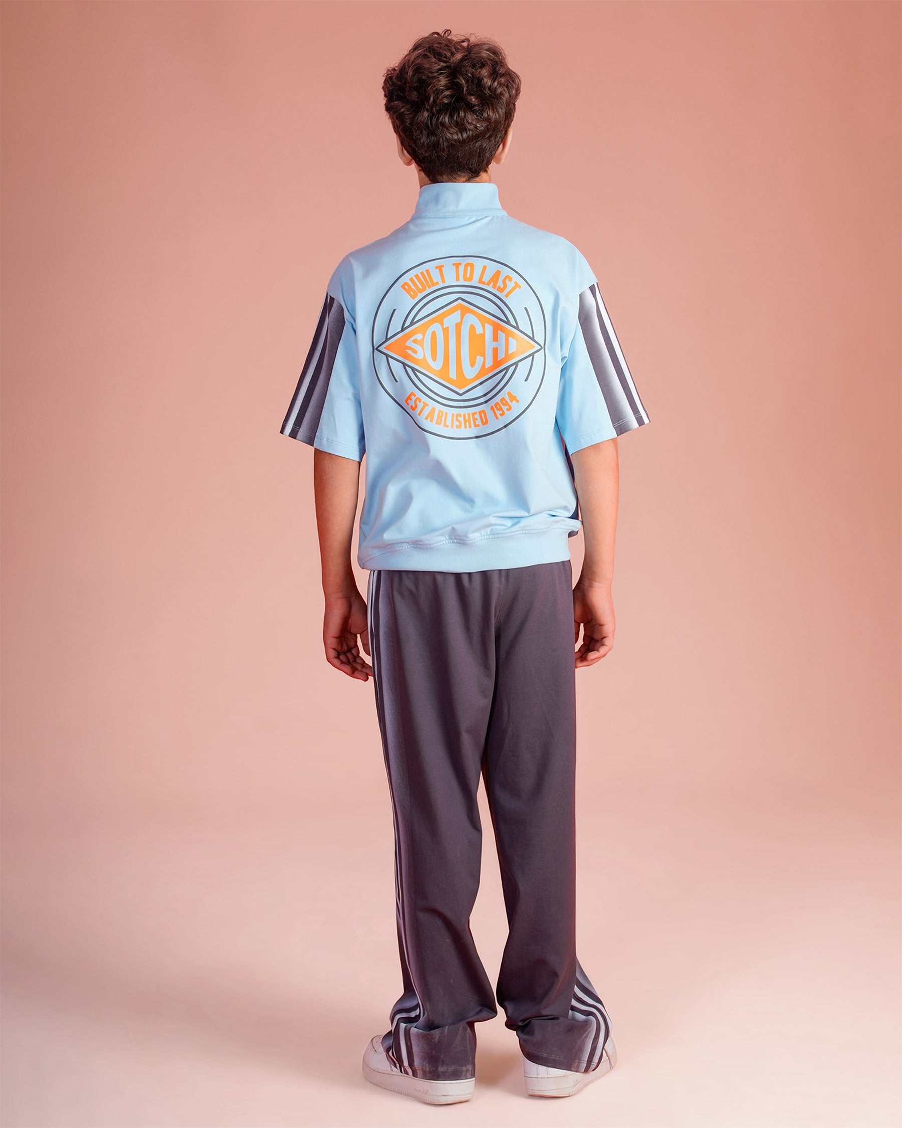 Boys Sport Zip-Up Tracksuit Set | Sky Blue - Remint Kids Fashion