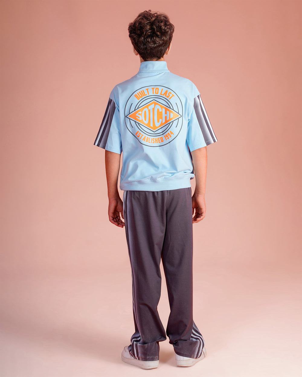 Boys Sport Zip-Up Tracksuit Set | Sky Blue - Remint Kids Fashion