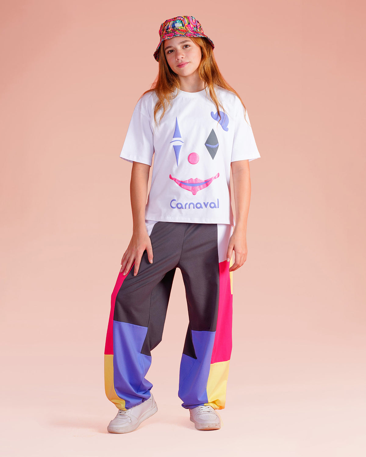 Girls Carnaval Graphic Colorblock Set | Off-White - Remint Kids Fashion