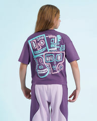 Girls Abstract Graphic Colorblock Set | Purple - Remint Kids Fashion